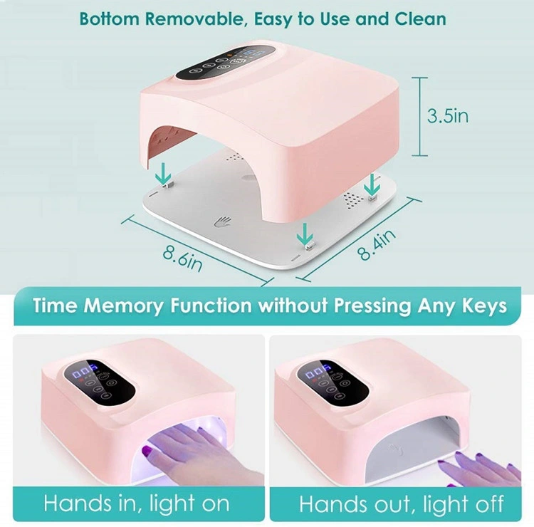 Lámparas de uñas 100% recicladas Lámparas de uñas 72W UV Lámparas de uñas Custom Logo pantalla táctil profesional gel Nail UV Secador LED