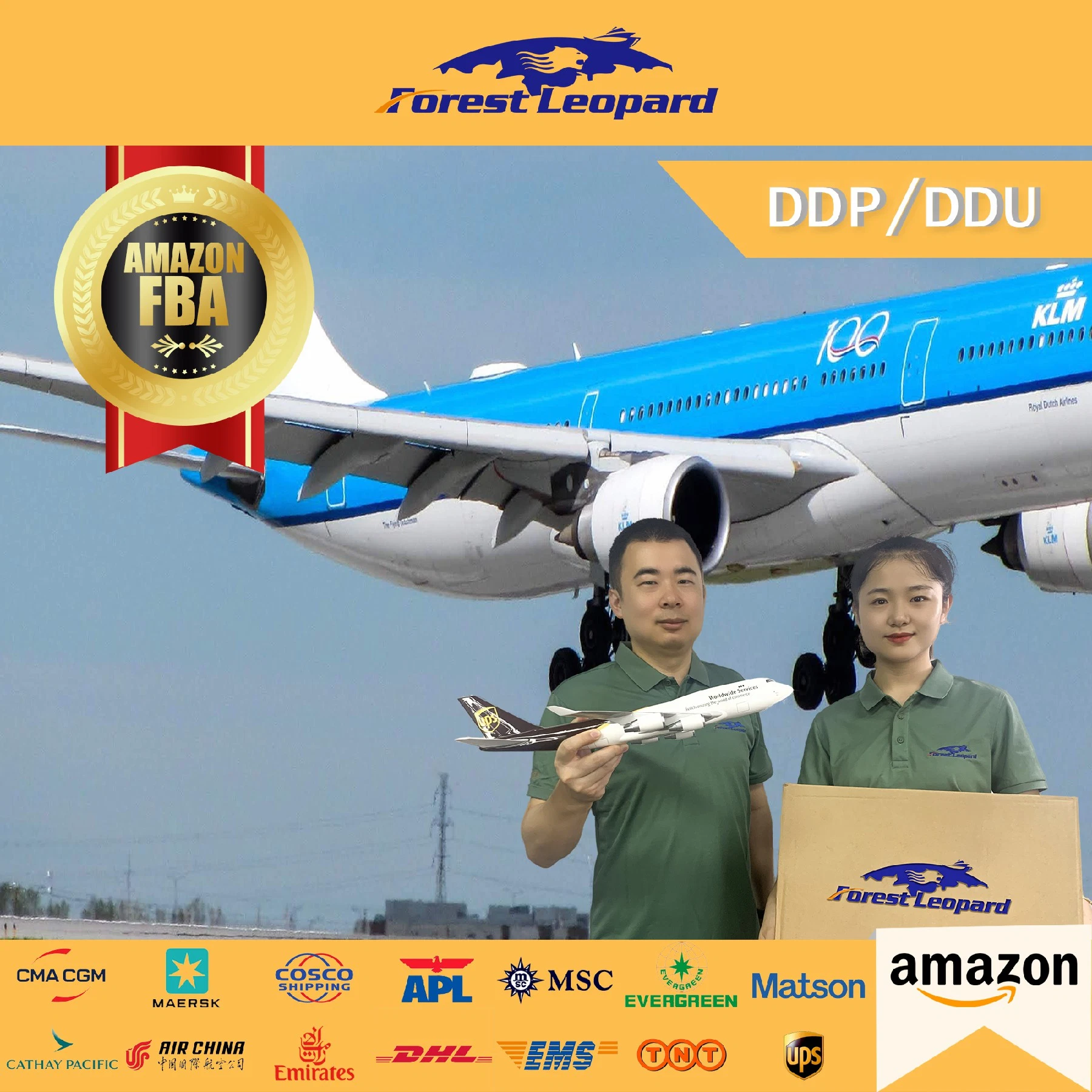 Convenient and Efficient DDP Air Shipping Service From China to Belgium Amazon Fba Forest Leopard Logistics Fee Storage (15days)