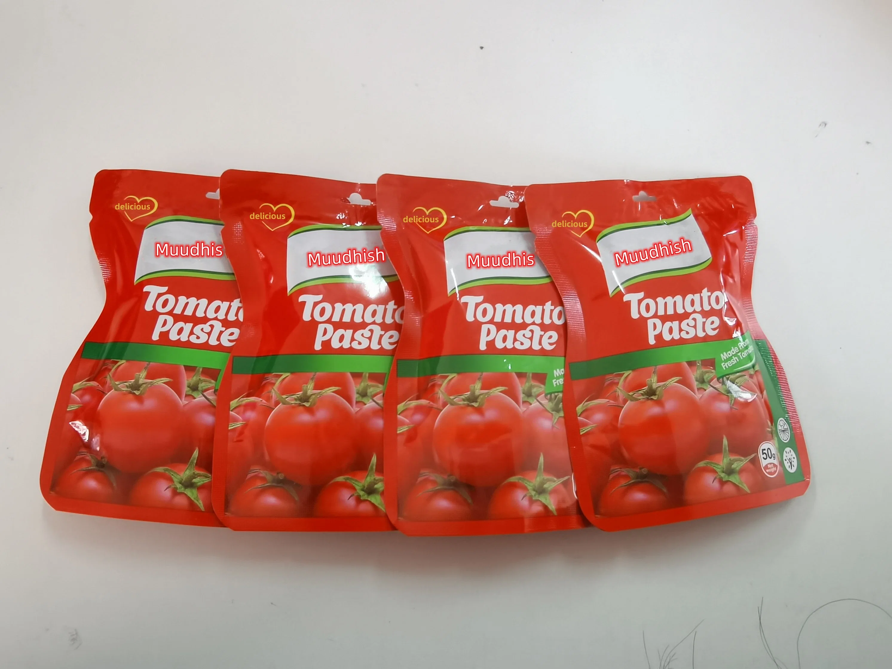 50g, 56g, 70g, Sachet Tomato Paste 28-30% Brix Tomato Paste