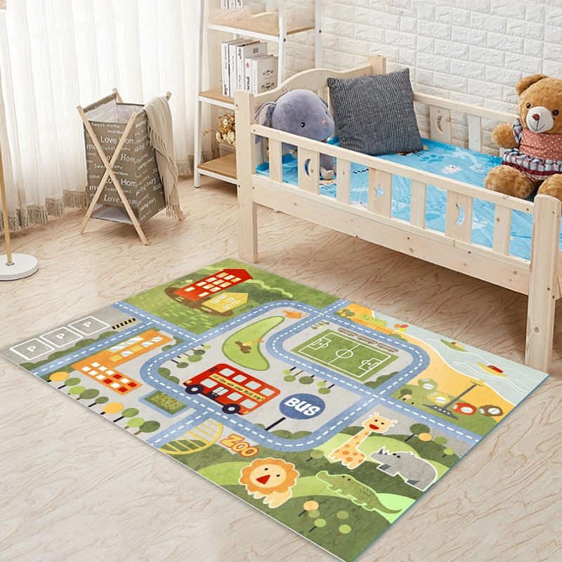 Home Decoration Kids City Rord Map Design Carpet