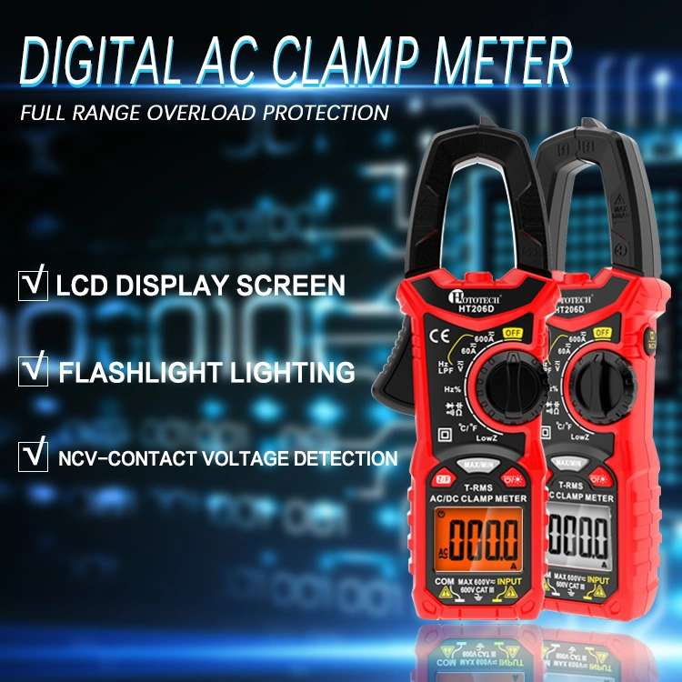 6000 Counts True RMS Mini Clamp Meter Automatic Range LCD Clamp Multimeter