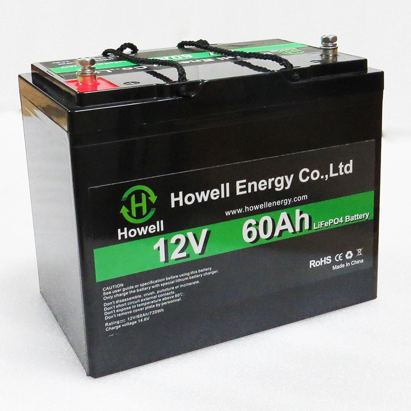 Rechargeable 12V LiFePO4 DC Battery 60ah with Built-in BMS