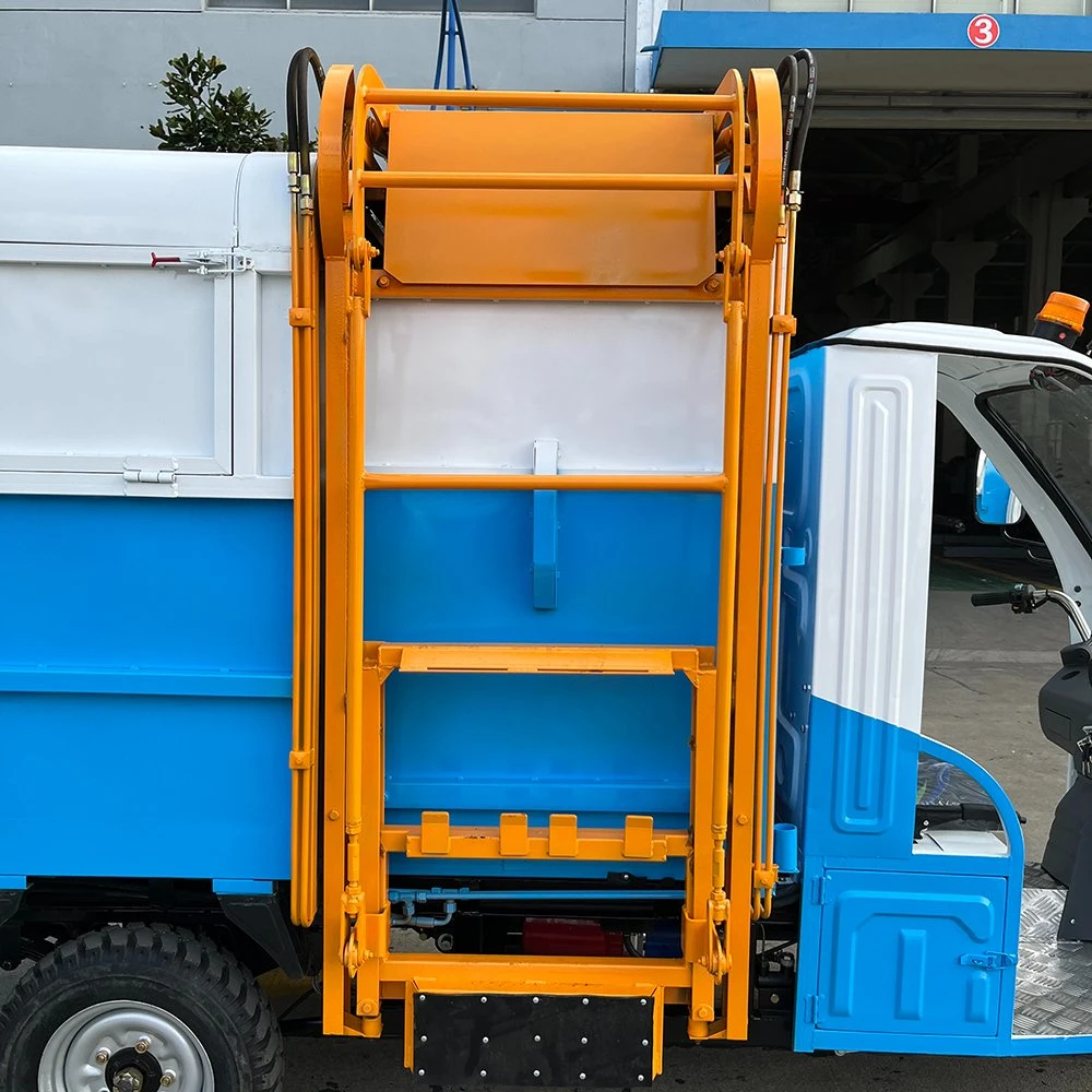 Self-Loading and Unloading Side-Turning Bucket Electric Cargo Garbage Tricycle Truck Price of Wheel Track 980mm