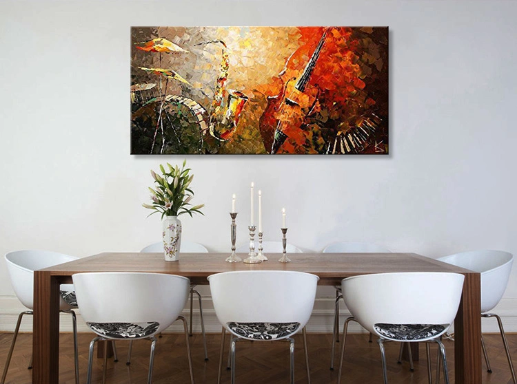 Handmade 3D Music Textured Oil Painting on Canvas