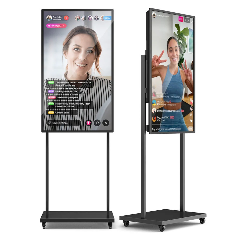 32 Inch Smart Internet Live Streaming Broadcast Mobile Live Broadcasting Equipment Stand Live Interactive Screen for Tiktok, Facebook, Ins, Youtube