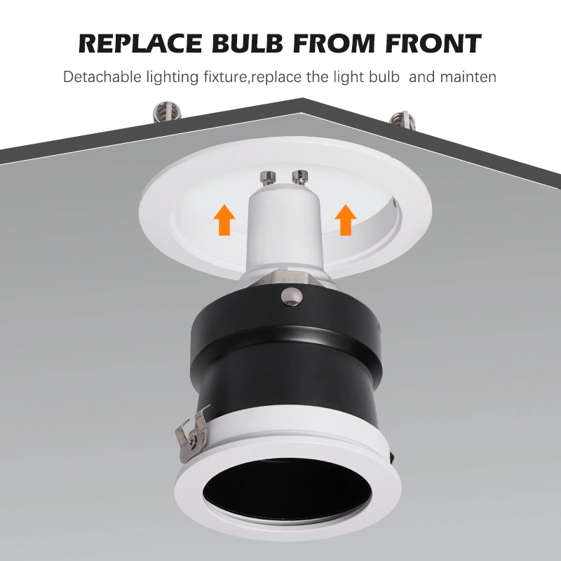 Downlight encastré dans le carter en aluminium moulé MR16 spot anti-reflets GU10 Downlight