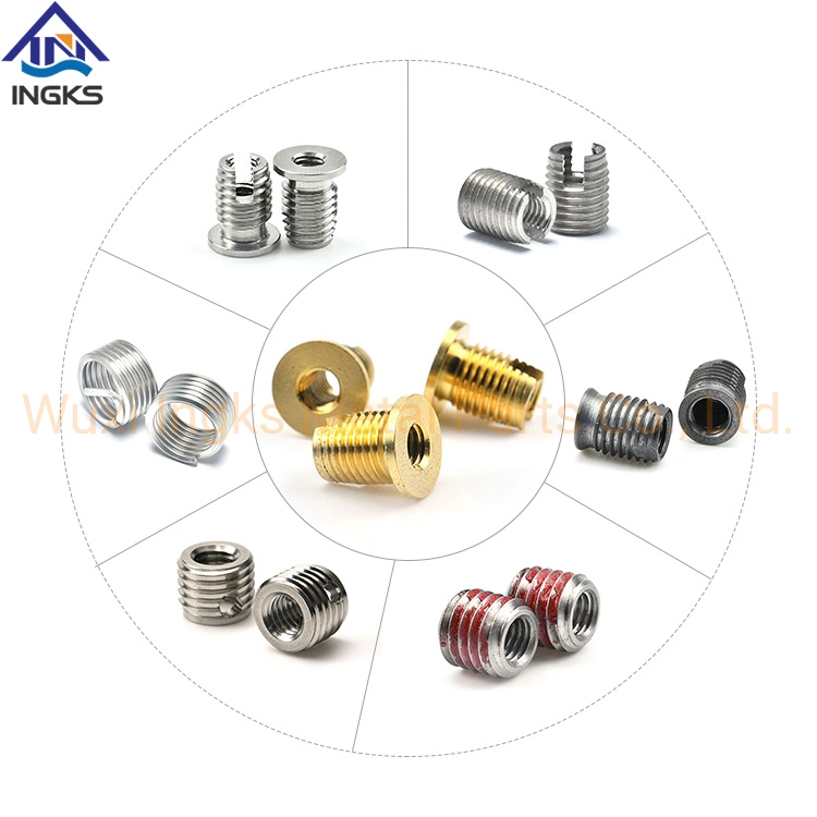 China Manufacturer Brass Flat Head Slotted Bottom Self-Tapping Threaded Inserts