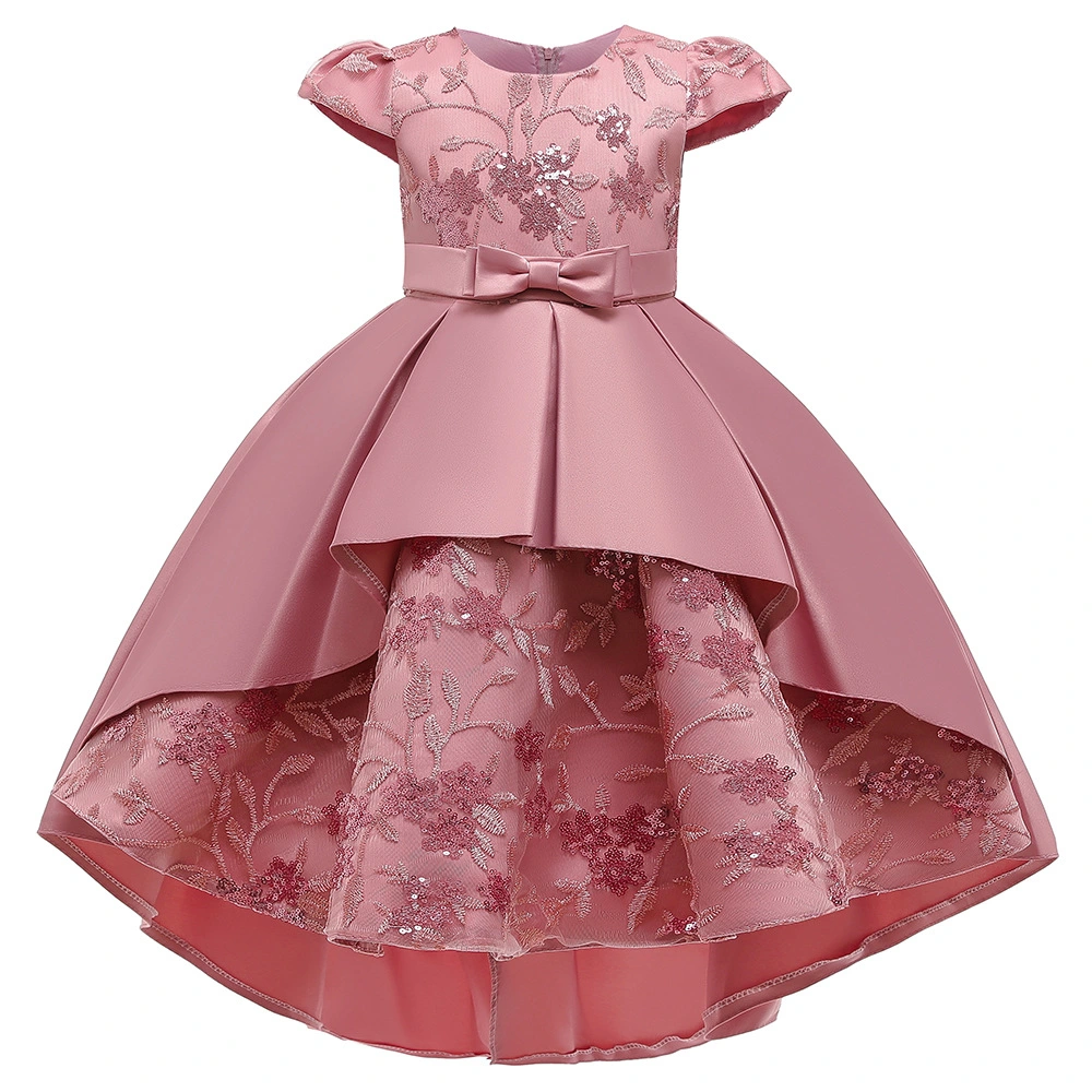 Fashion Clothing Sequins Flower Girl Dress Bow Children Wear