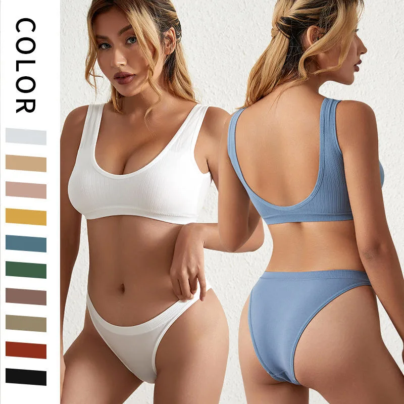 Confortável Beauty Back Sexy fio sem costuras grátis sutiã Brief Pantie E conjuntos de sutiãs