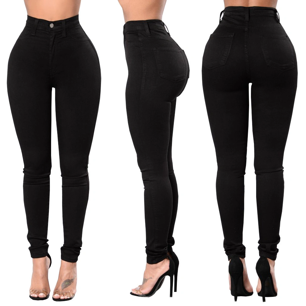 Fashion Trousers Women's High Waist Pants High Stretch Slim Pencil Jeans