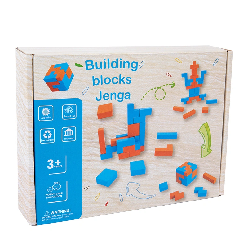 Magic Cube Building blocos empilhar espaço imaginação Madeira Educacional Toy