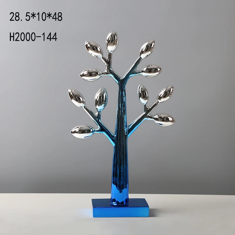 Home Decoration Coral Gradient Color Plating Table Display Polyresin Figurines