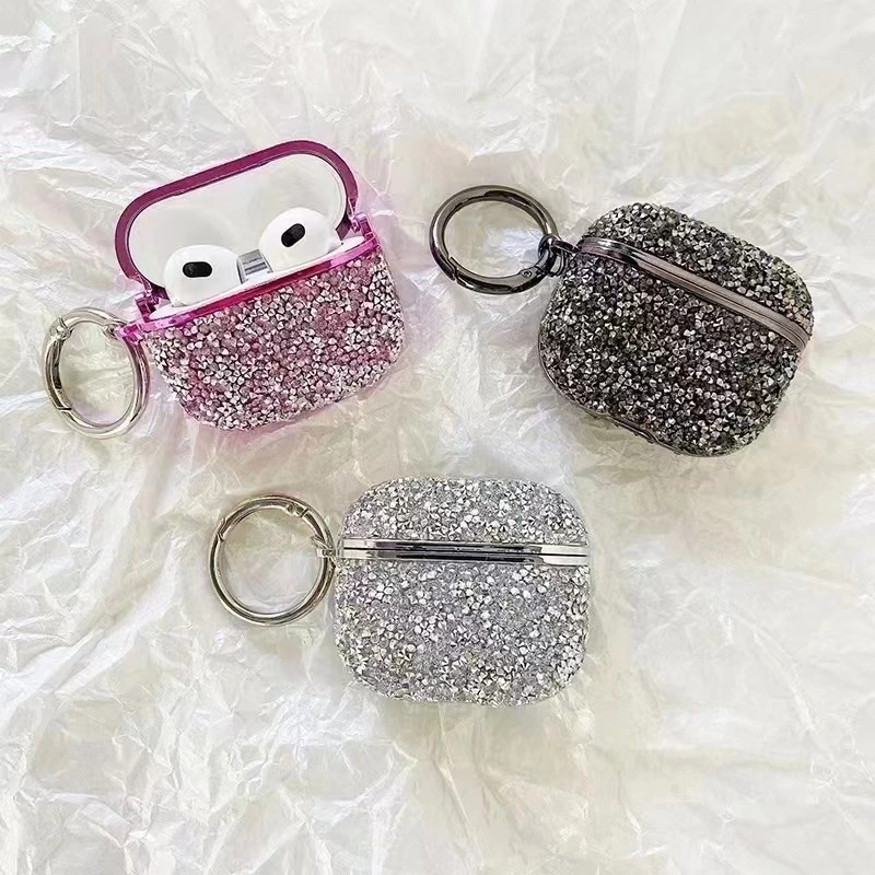 Custom Designs Multi-Color Bling Rhinestones Glitter Diamond Wireless Earphone Case for Airpods 2 3 PRO