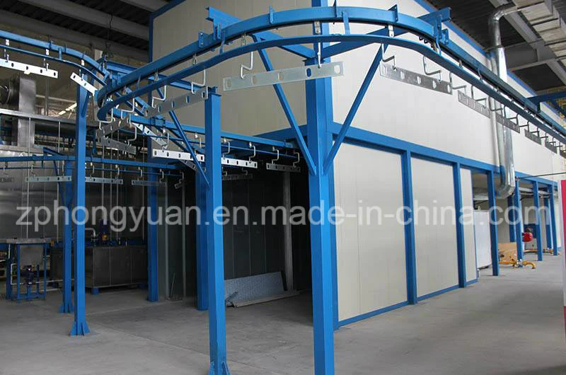 Hongyuan Manual Painting Liquid Spray Line with Curing Oven and Powder Coating Application