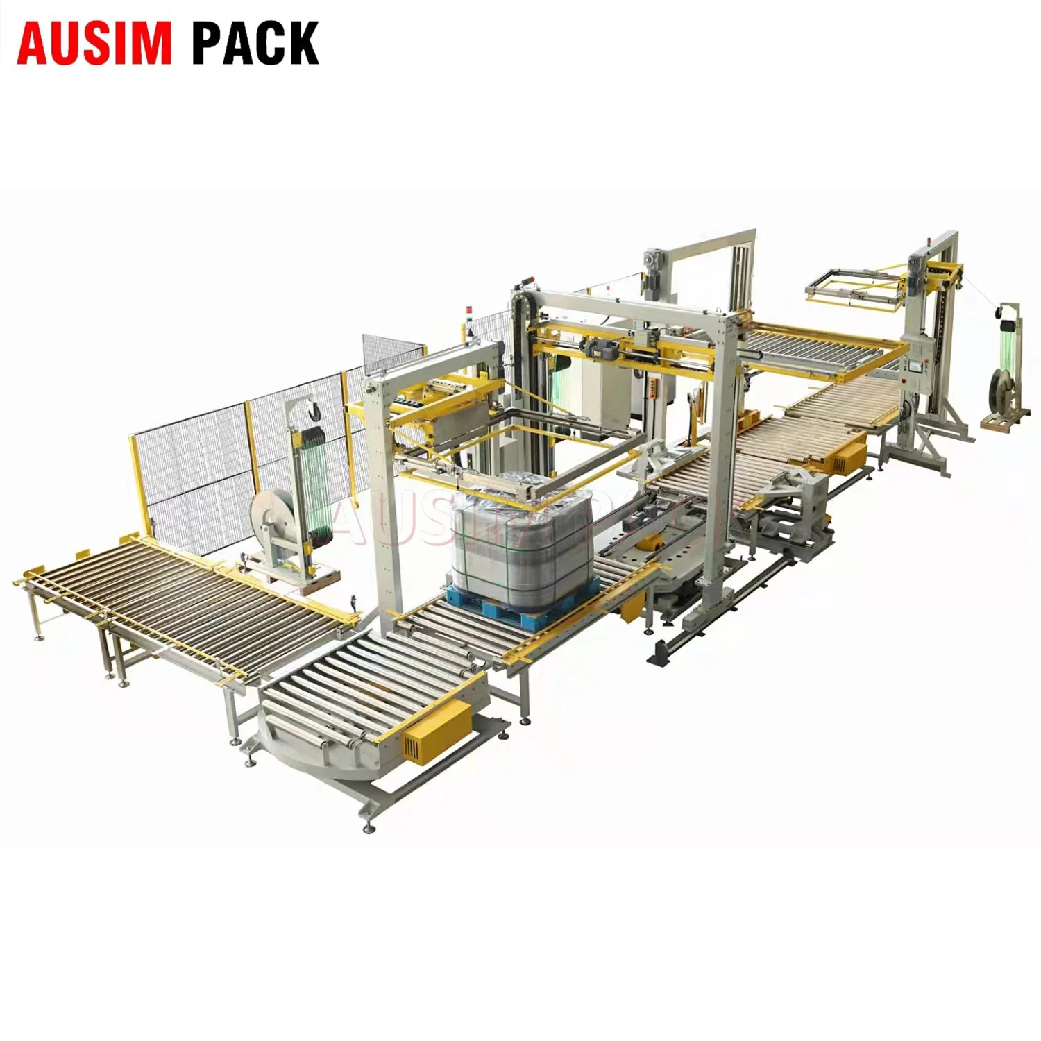 High Efficiency Pallet Strapping System Pallet Strapping Line with Pet/PP Materials