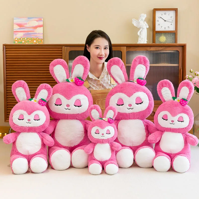 Wholesale/Supplier Customization Girl Birthday Gift Cute Strawberry Rabbit Sitting Plush Toy