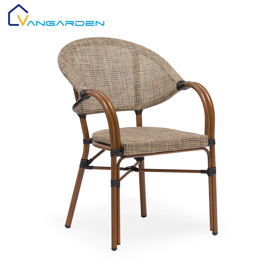 Wooden Grain Look Small Terrace Chairs Outdoor Furniture