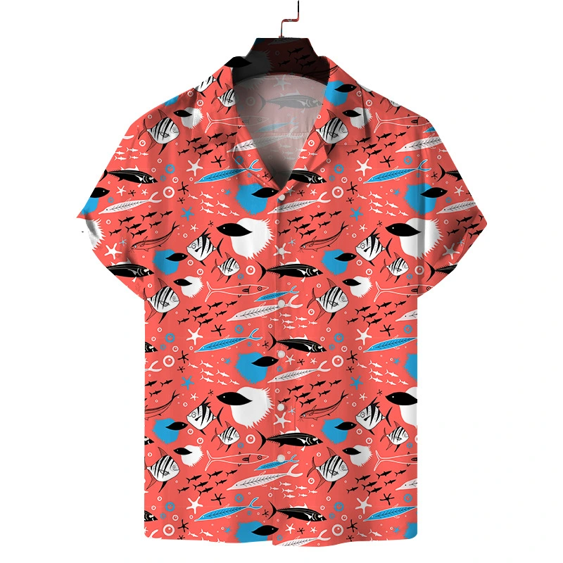 Summer Wear Beach Apparels Men Clothing Custom Polyester Spandex Hawaiian Shirts