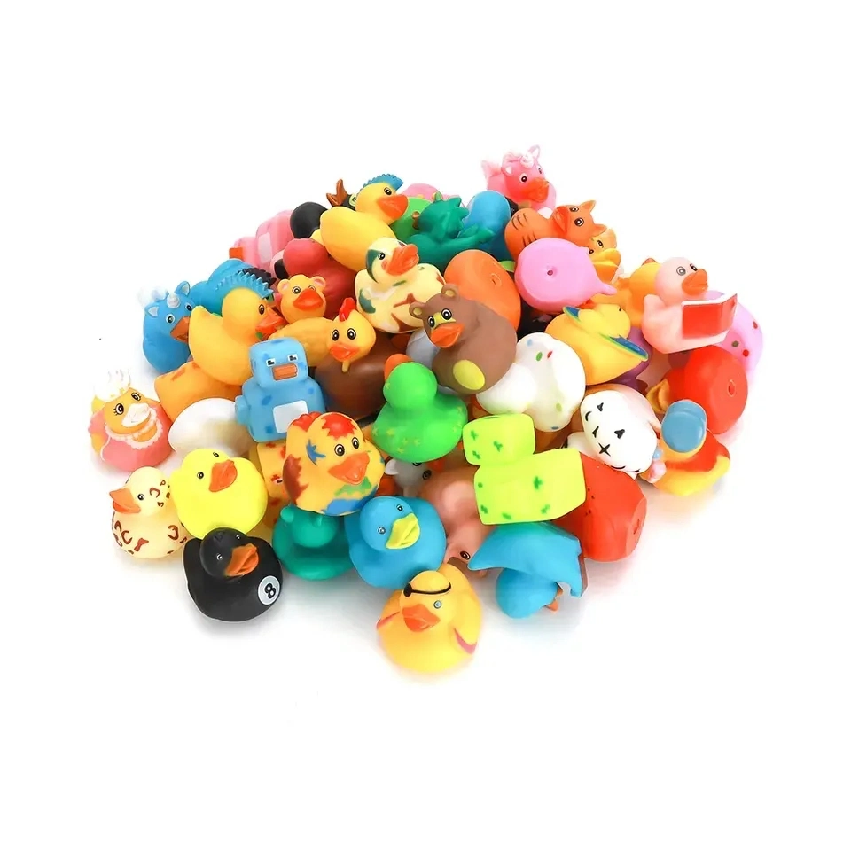 Swimming Style Custom Classic Promotion Yellow Rubber for Baby Shower Party Birthday Kid Gift Floatable Weighted Upright Rubber Duck Toys