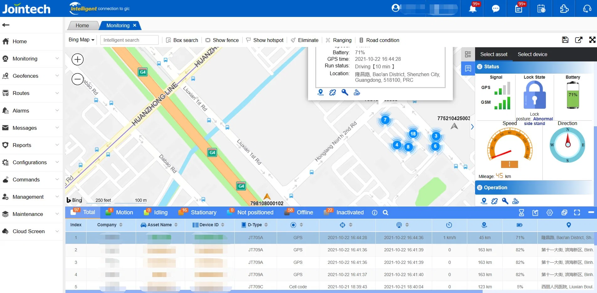 Jointech GPS Echtzeit-Tracking-Plattform Logistik Sicherheit Track Cargo Software