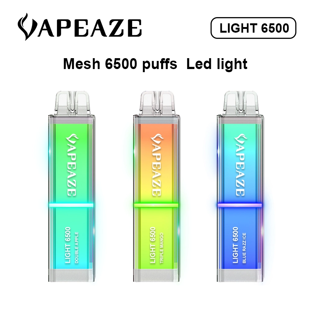 High Quality 10ml E Liquid Fruit Flavors 20+ E Cigarette Disposable Pod Recharging RGB Lighting 6500 Puff Disposable Vape Kit