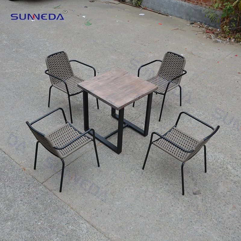 Sunneda Foshan Manual Patio Table Set with Strong Bearing Capacity Thick Iron Frame