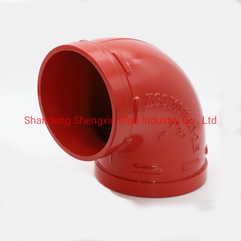 Ductile Iron Grooved Fitting/ Elbow FM, UL, CE for Fire Protection Red