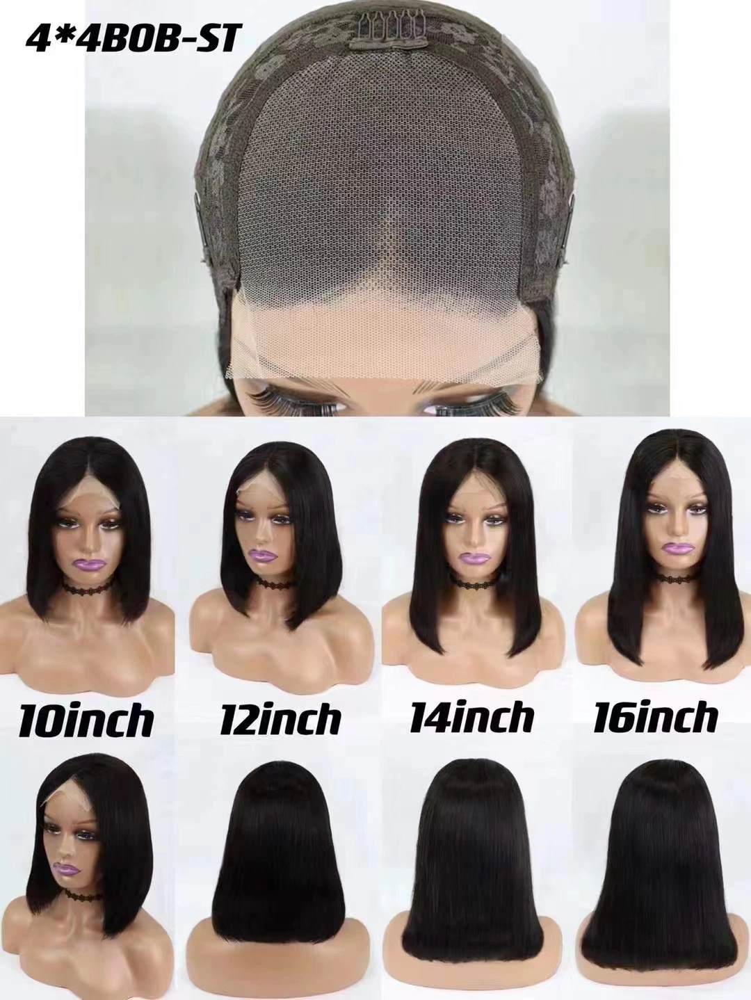 Wholesale/Supplier Multicolor/Monochrome 10-18inch 13X4/4X4 Frontal Lace Bob Human Hair Wigs