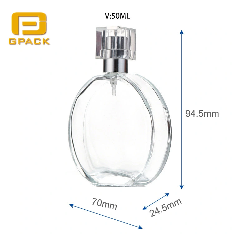 Cheap Circle Perfume Bottles 50ml 100ml Blank Clear Transparent Coco Glass Perfume Bottle Egyptian Round Antique Scent Vintage Perfume Bottles with Atomizer