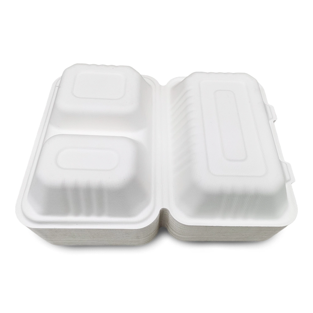 Concha Compostable biodegradables desechables para llevar la caña de azúcar Bento Box Lunch