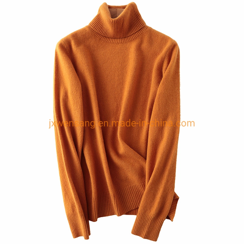 100% Merino Wool Women Long Sleeves Various Colors Turtleneck Roll Neck Sweater From China Manufacturer