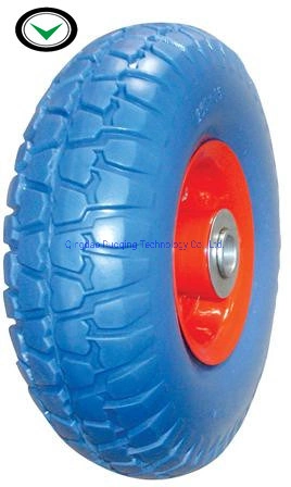 Factory Heavy Duty Soild Flat Free Colour Go Cart Wheelbarrow PU Foam Wheel 400-8 with Steel/Plastic Rim