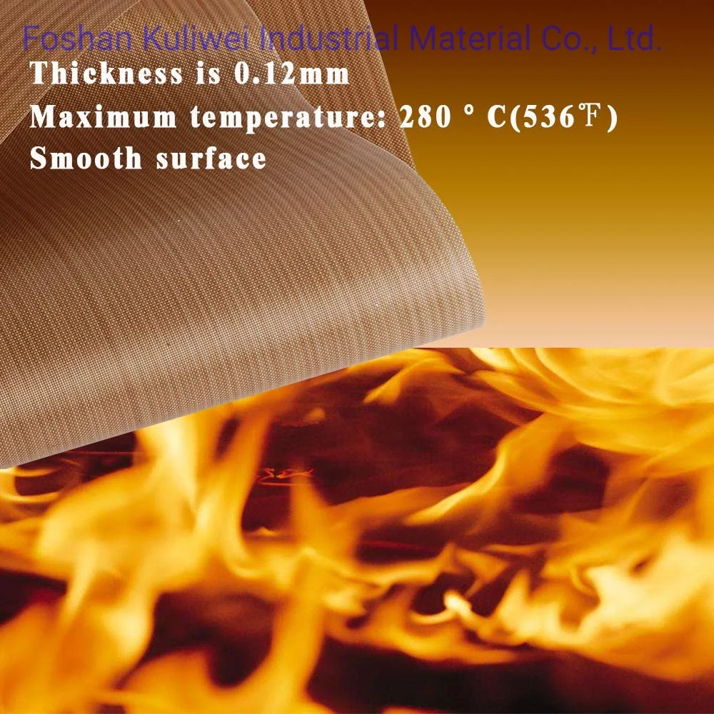 Resistente a altas temperaturas Non-Stick un paño de tela de fibra de vidrio recubiertas de PTFE para aislamiento térmico resistente al calor de la industria hoja de hornear