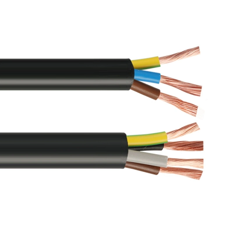 China proveedores cable eléctrico 4cx1,5 mm 4cx2,5 mm 4cx2,5 mm 4cx4 mm 3cx1,5 mm 3cx2,5 mm Cable de alimentación altamente flexible de PVC de núcleo 4 de 3 núcleos