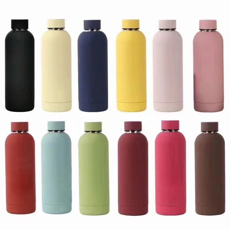 500ml 17oz Stainless Steel Water Bottle Logo Double Wall Insulated Sports Bottle BPA Free Tumbler Leak Proof