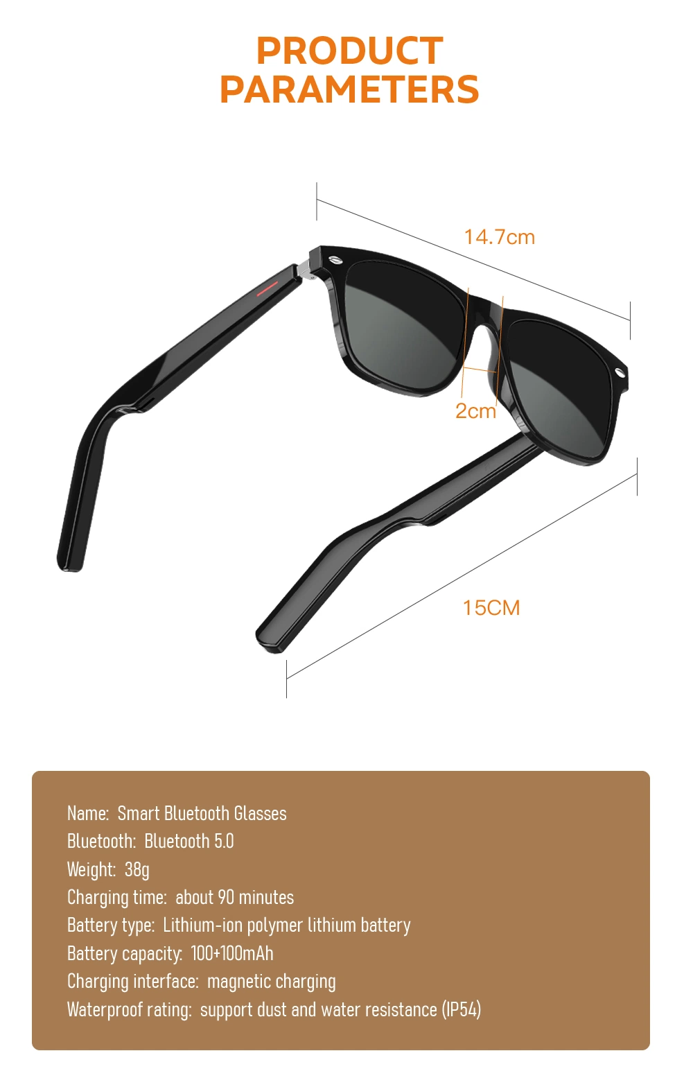 Fashion Sunglasses Newest 2022 Bluetooth Glasses Smart Glasses Sunglasses Android Calling Wireless Music Glasses Headphone