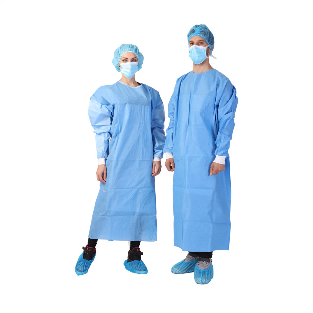 Surgical Gown Disposable SMS Surgical Gown Knitted Cuff with CE Certificated