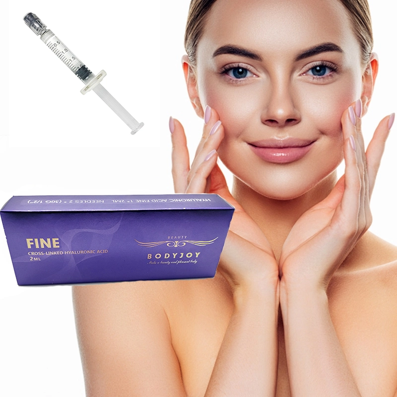 Bodyjoy 2 ml de inyección de labios de la cruz de relleno dérmico de relleno de ácido hialurónico vinculada