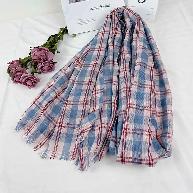 Mens Plaid Woven Scarves with Soft Feel