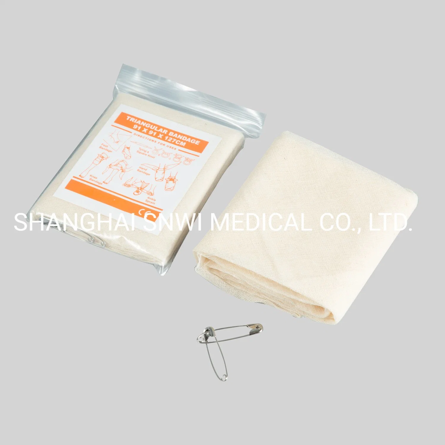 CE&ISO Certificated Disposable Medical Consumables First Aid Gauze Cotton Triangular Bandage