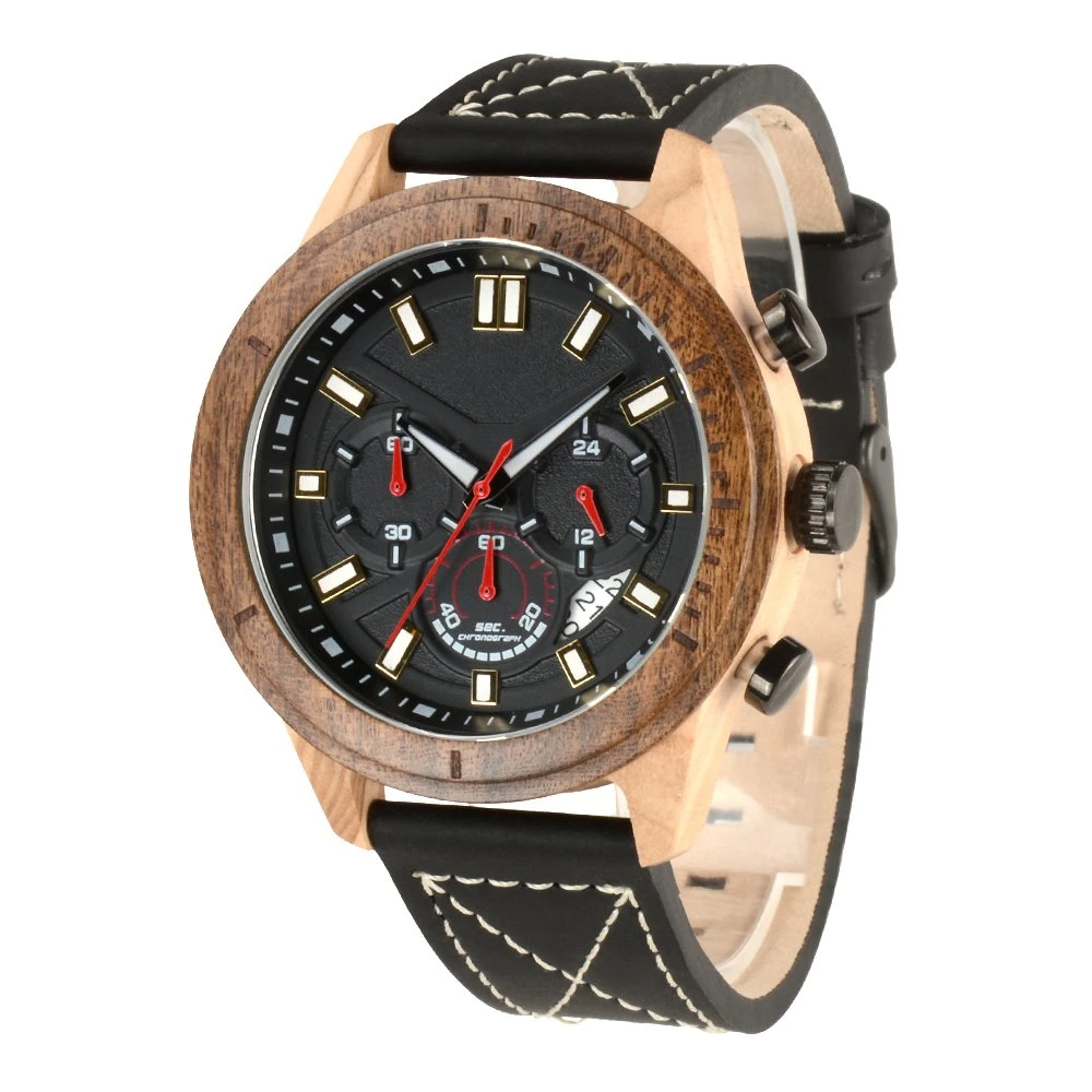 Handgefertigte Bewell Wooden Watch für Männer Luxus-Uhr Quarzuhr OEM
