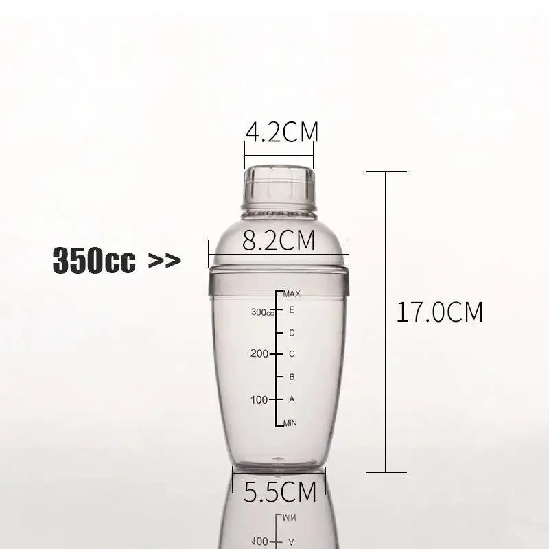 Transparent 350ml Wine Mixing Bottle with Scale PC Cocktail Shaker