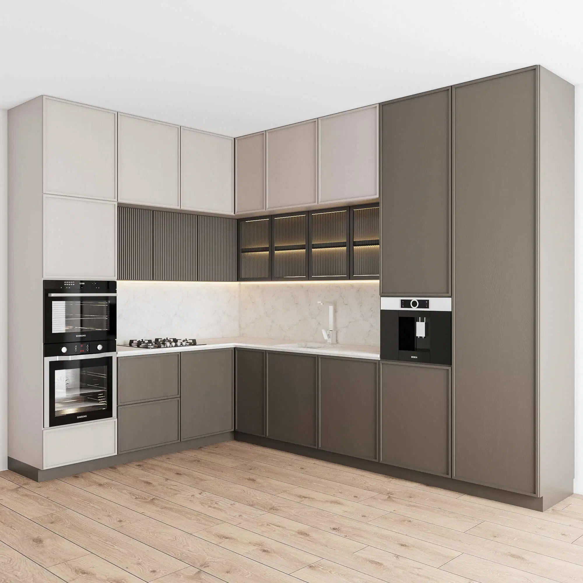 PA 2023 Smart Home and Kitchen armário de armazenamento moderno personalizado Shaker Kitchen mobiliário