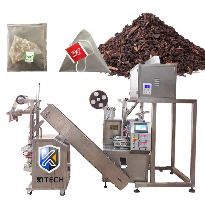 حقيبة كيتتش التعبئة السريعة من النايلون الآلي حقيبة شاي شبكة آلة التغليف 4 Head Weigher Tea Bag Machine Packing (ماكينة رفع شاي مزودة بآلات رفع