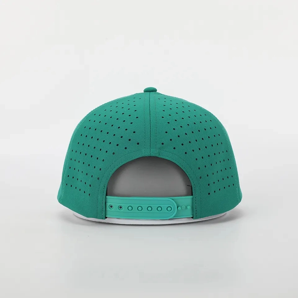 El logotipo de parches personalizados 5 de alta calidad de instrumentos de cuerda verde Papá Hat Deporte impermeable Gorra K una trama de corte láser agujero perforado Deportes Hat