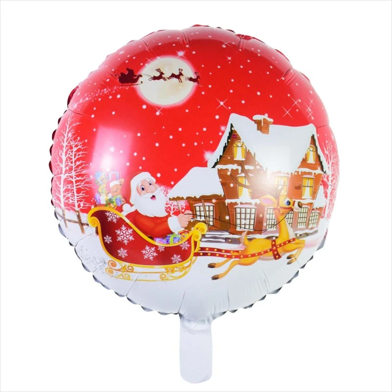 Wholesale Party Supplies Christmas Santa's Sleighride Decoration Inflatable Aluminum Foil Balloon