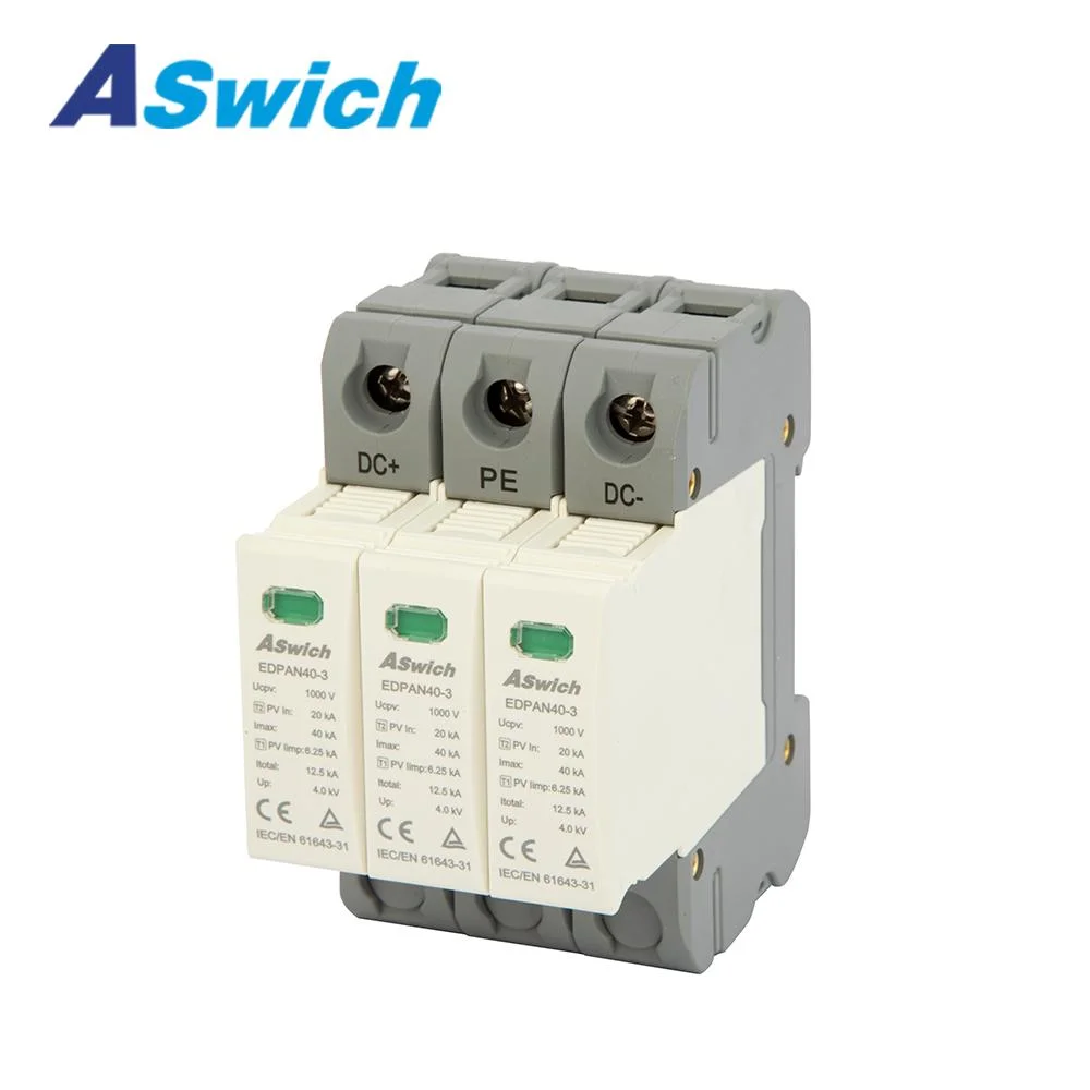 1000V T2 /T1+T2 Lightning Arrester DC 1000V 20ka 40ka Discharge Current Surge Protector SPD