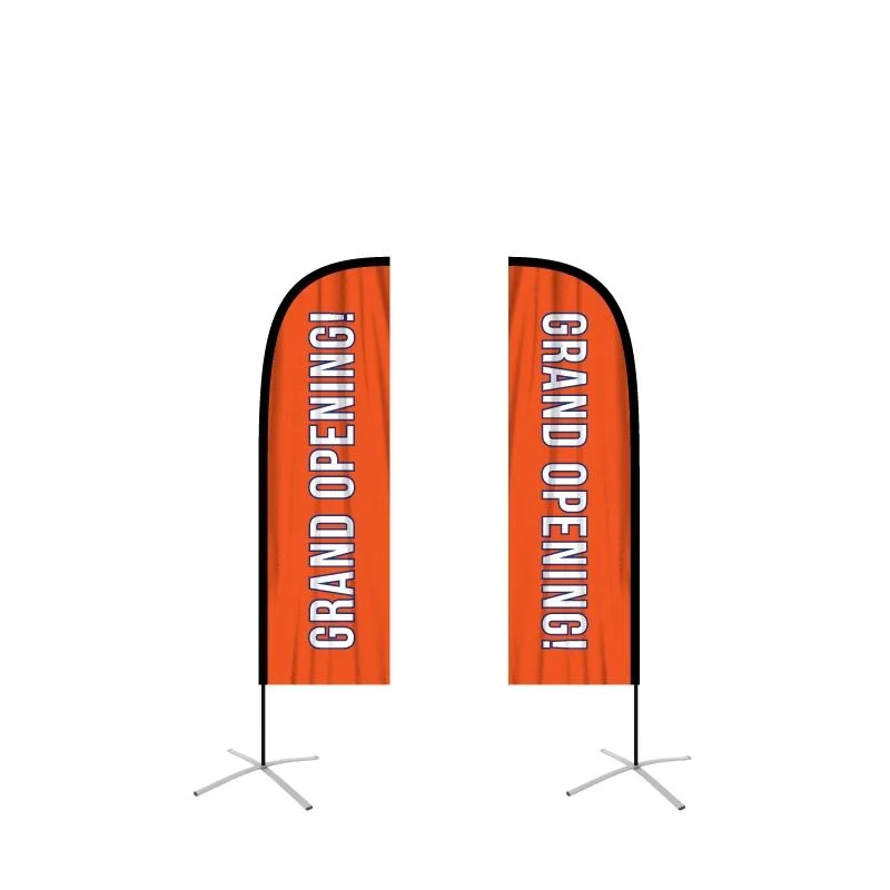 Feather Flag Promotional Usage Advertising Exhibition Event Outdoor Flying Beach Flag Banner Teardrop Flag with Cross Base