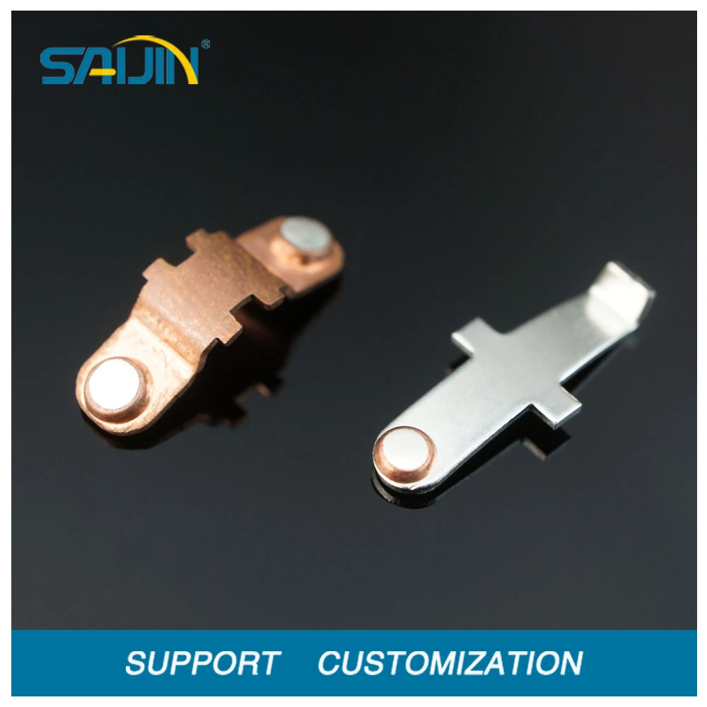 Electrical Silver Copper Inlay Bimetal Contact Part Brass Switch Socket Terminal Contact Stamping Component