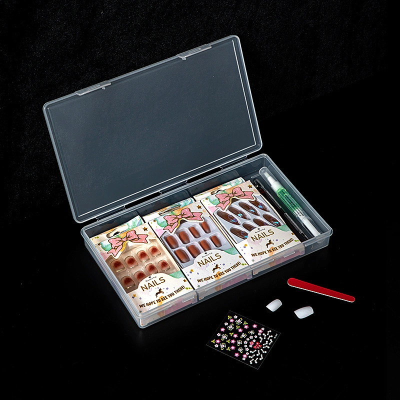 Plastic Box Compartmented Organizer for Nail Accessories Storage